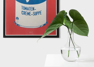 Risographie Tomaten-Creme-Suppe (Rot Blau)