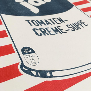 Risographie Tomaten-Creme-Suppe (Streifen)